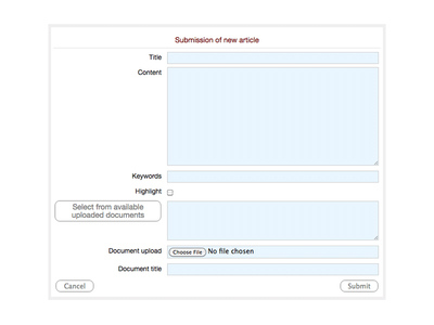 Form to add a blog post